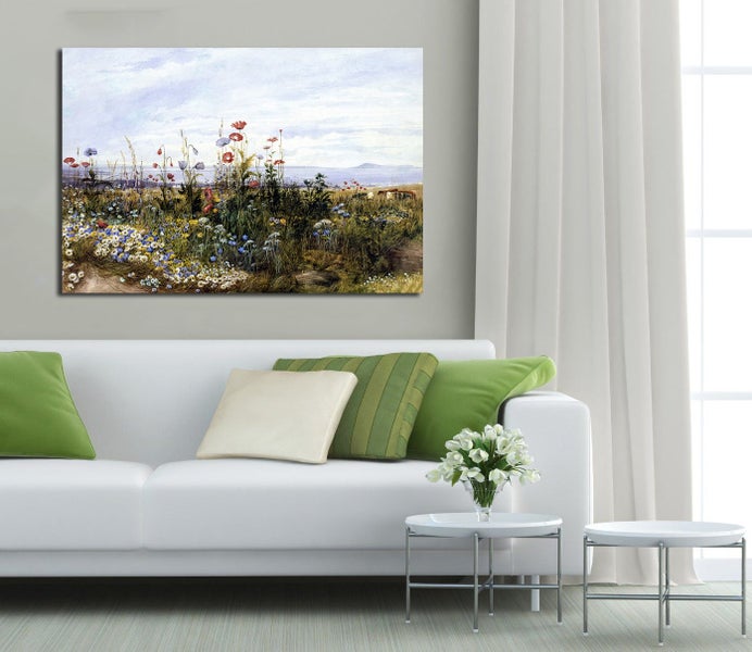 FREE SHIPPING - Art Print - Wildflowers with a View of Dublin by Andrew Nicholl Carousel 2