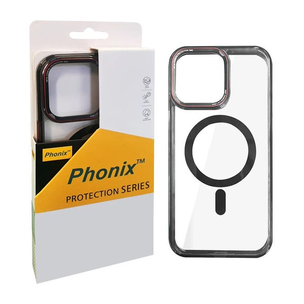 Phonix Apple iPhone 15 (6.1') Clear Armor Hard MagSafe Case With Metal Mens P... Carousel 1