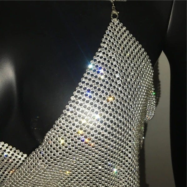 Cool Silver Diamante Crystal Multifunction Club Top - BRAND NEW! Carousel 5