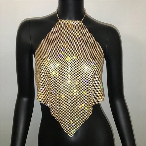 Diamante Backless Hanky Top - Sparkly Crystals, Club Wear, Fun, Sexy, Naughty Carousel 2