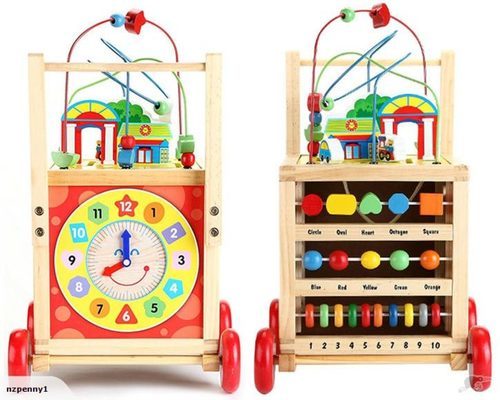Wooden Activity Walker Activity Cube Carousel 1