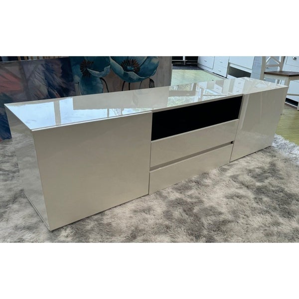 Luca White Glossy 2m Tv unit with LED $349 Carousel 2