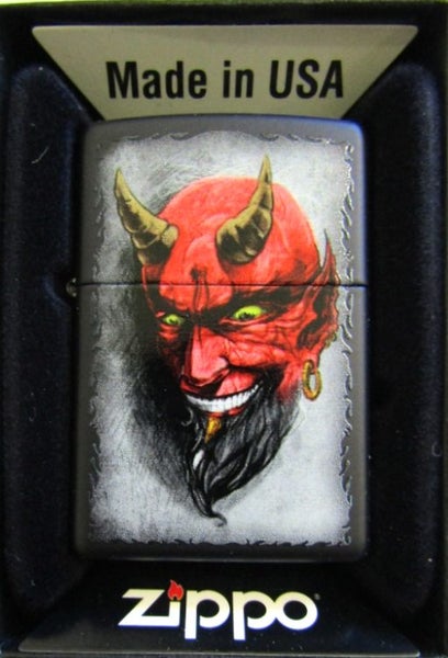 Zippo lighter Horned Devil design (Zippo No 28862) Carousel 1