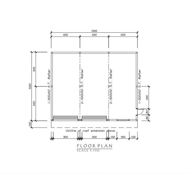 Farm Shed Kitset Lean-to 3 Bay Enclosed with Roof Extension 126sqm Carousel 3