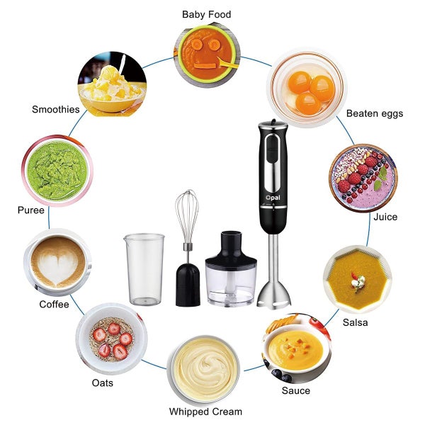 New 800W Portable Stick Hand Blender Mixer Food Beater Set Stainless Steel Carousel 2