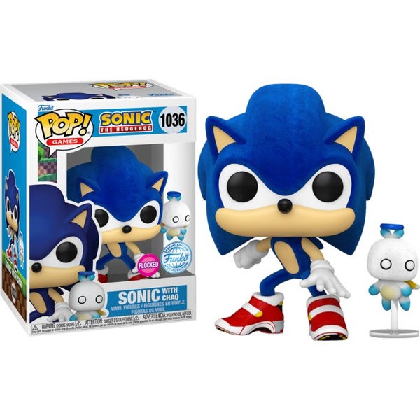 Sonic the Hedgehog Sonic With Chao Flocked Pop! Vinyl #1036 Carousel 1