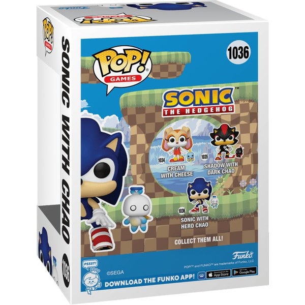 Sonic the Hedgehog Sonic With Chao Flocked Pop! Vinyl #1036 Carousel 2