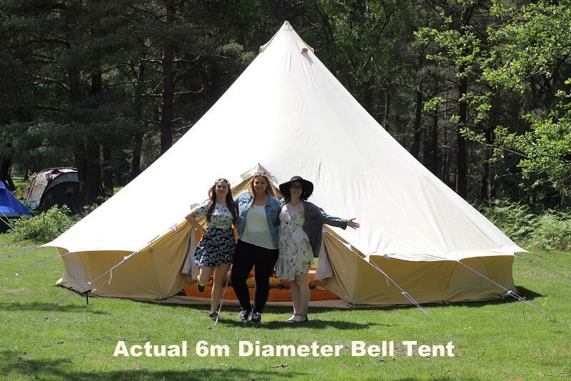6m Bell Tent - Heavy Duty 285gsm 900D Canvas**1-YEAR WARRANTY** Family Glamping Carousel 2