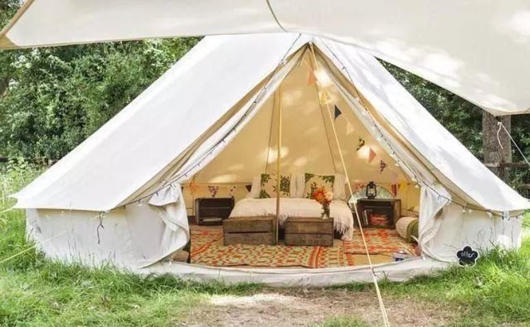 6m Bell Tent - Heavy Duty 285gsm 900D Canvas**1-YEAR WARRANTY** Family Glamping Carousel 1