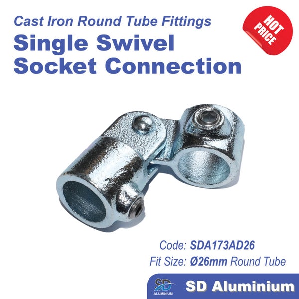 Cast Iron Key Clamp - Single Swivel Socket Connection - Range of Sizes Carousel 1