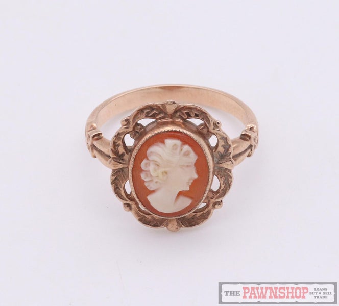 Vintage 9ct Rose Gold Cameo Elegant Ring ~ 2.50g! Carousel 1