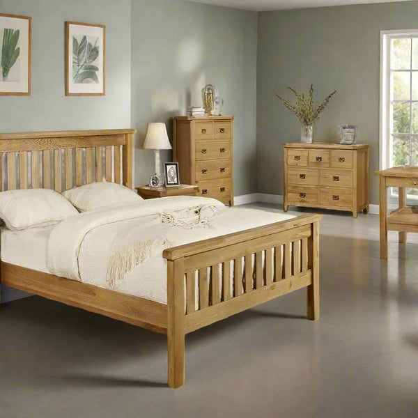 Oak Bed Frame - Queen Carousel 2