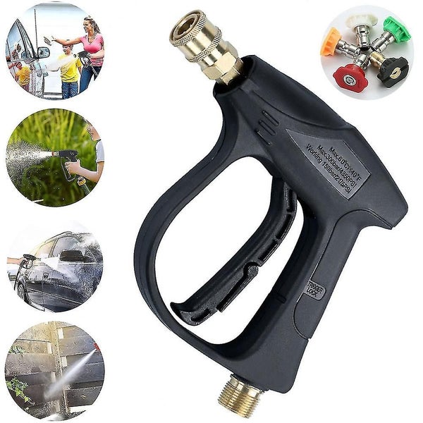 High Pressure Washer Gun With 5 Water Nozzle Tip, 4350psi Power Short Spray Gun Carousel 1