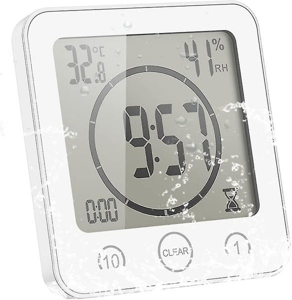 Bathroom Clock, Lcd Digital Alarm With Waterproof Touch Shower Clock, Temperatur Carousel 1