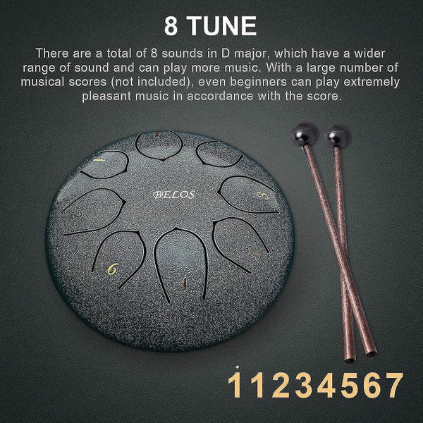 Steel Tongue Drum 6 Inch 8 Notes Lotus Handpan Drum Kit Chakra Tank Drum Percuss Carousel 2