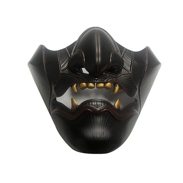 Samurai Soul Mask - Oni Japanese Demon Resin Mask for Halloween (Black) Carousel 1
