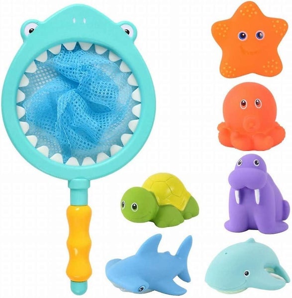bath Toy , Fishing Floating Animals Squirts Toys Games Playing Set With Fishing Carousel 1