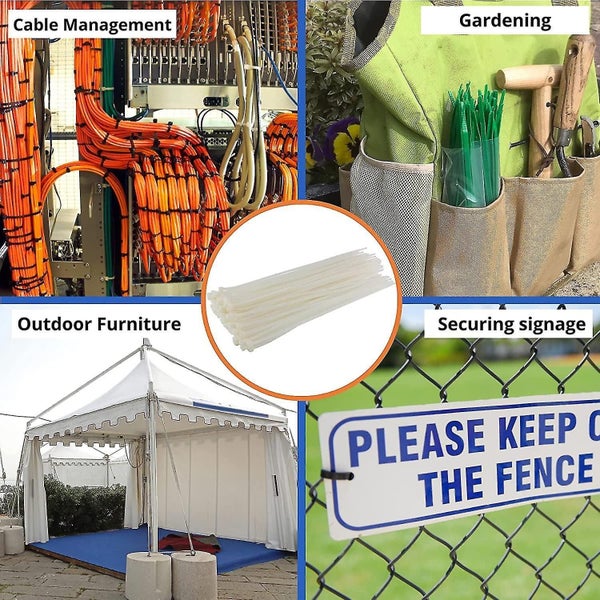 100 Pack Cable Ties, 370mm X 4.8mm, Premium Quality Plastic Cable Carousel 3