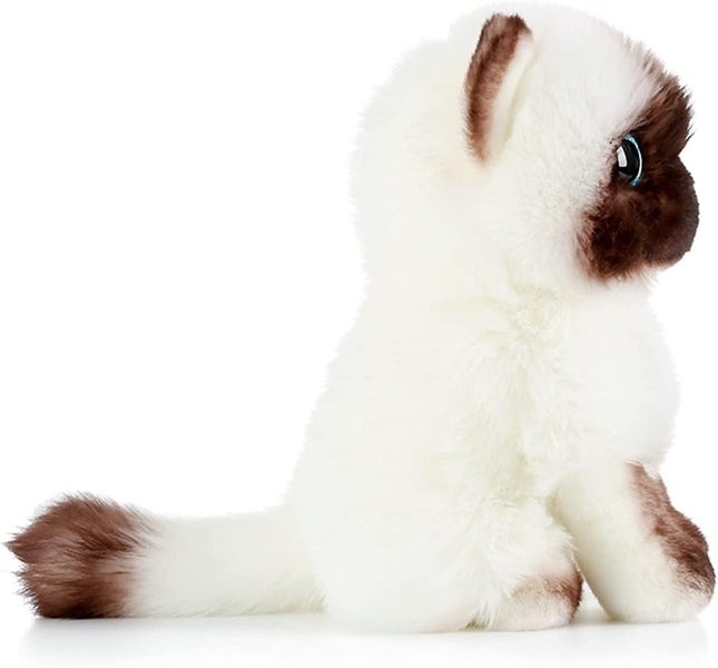 soft Stuffed Plush Toy Simulation Siamese Cat Plush Toy Blue Sequins Eyes Cat Carousel 3