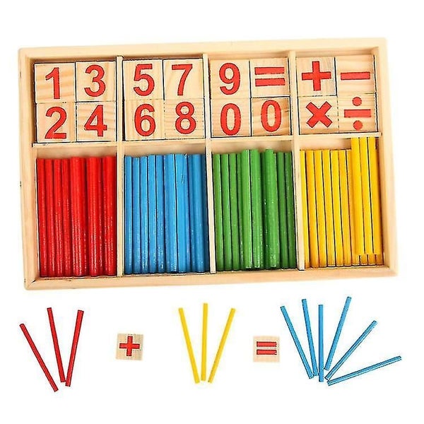 Counting Stick Calculation Math Educational Toy, Wooden Number Cards And Countin Carousel 1
