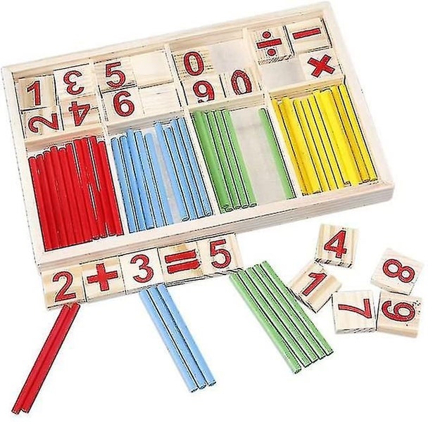 Counting Stick Calculation Math Educational Toy, Wooden Number Cards And Countin Carousel 2