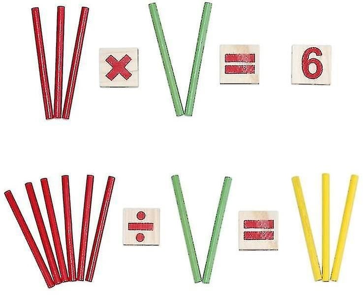 Counting Stick Calculation Math Educational Toy, Wooden Number Cards And Countin Carousel 3