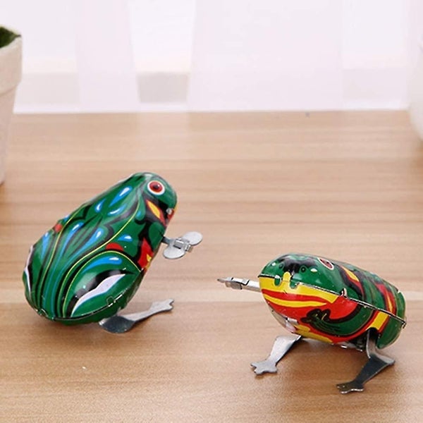 Kids Classic Wind Up Clockwork Toy Jumping Frog Children Boys Educational Carousel 2