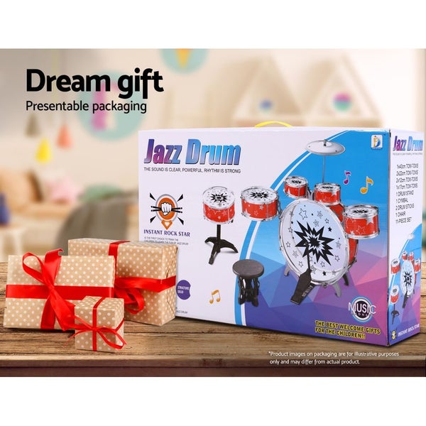 Keezi 11 Piece Kids Drum Set Carousel 5