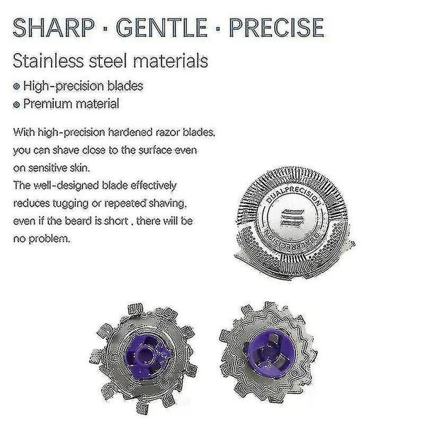 6pcs Hq8 Replacement Shaver Head Razor Blade For Philips Pt730 Pt735 Carousel 2