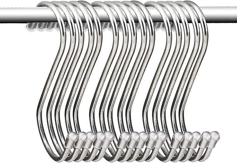 15 Set S Shaped Hanging Hooks Stainless Steel Hangers For Office Kitchen Bathroo Carousel 1