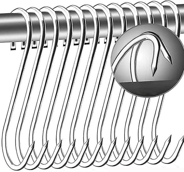 Stainless Steel 15cm S-shaped Hooks Meat Hooks For Bathroom, Bedroom, Office, Gi Carousel 1