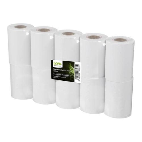 Icon ITR57X38 Thermal Plain Paper Roll 57x38mm eftpos Paper 10 pack 57mm (paper Carousel 1