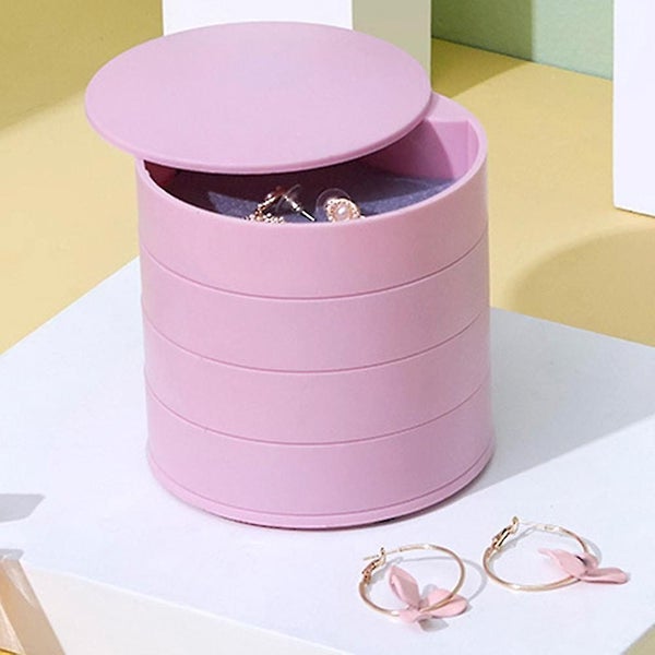 Multi-layer Rotating Jewelry Box With Lid Dustproof Necklace Storage Box Carousel 2