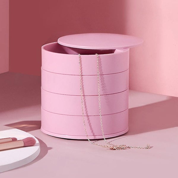 Multi-layer Rotating Jewelry Box With Lid Dustproof Necklace Storage Box Carousel 4