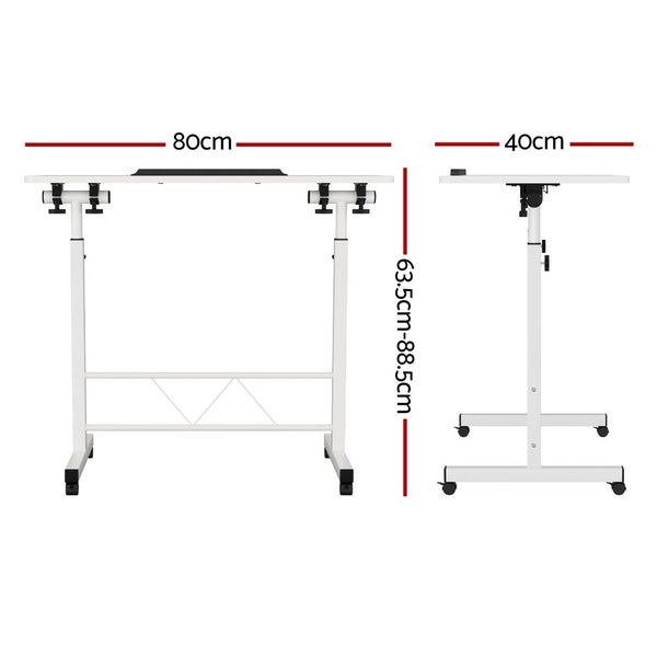 Artiss Laptop Desk Table Adjustable 80CM White Carousel 1
