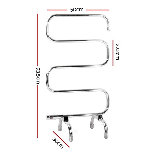 Devanti Electric Heated Towel Rail Rack 5 Bars Freestanding Clothes Dry Warmer Carousel 1