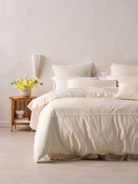 Linen House Chica Quilt Cover Set (Natural) - Double Carousel 1