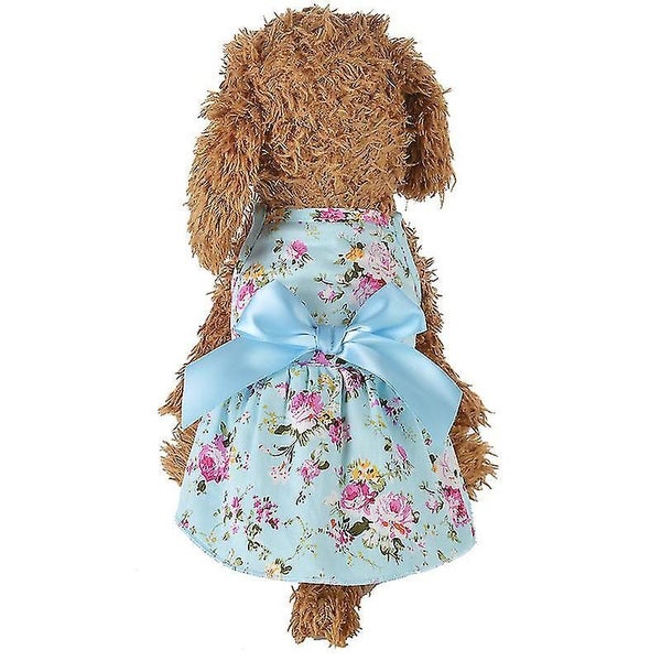 Dog Bowknot Floral Dress Pet Princess Dress Dog Sundress Dog Princess Dress Pupp Carousel 1