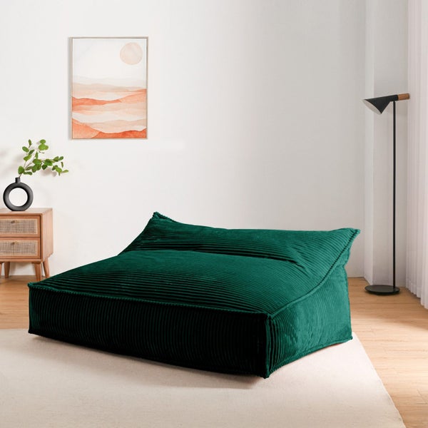 Cadence & Co. Wilde Ribbed Luxe Fleece Double Sofa Bean Bag Lounge Cover Emerald Carousel 12