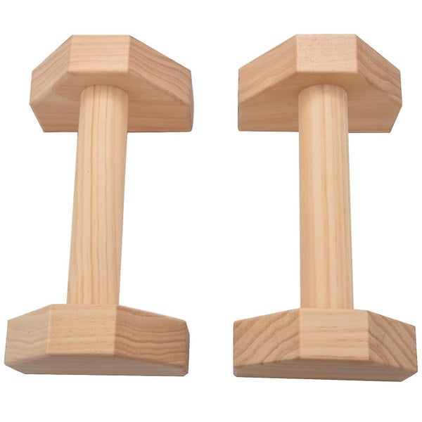 1 Pair Parallettes Gymnastics Calisthenics Handstand Bar Wooden Fitness Exercise Carousel 1