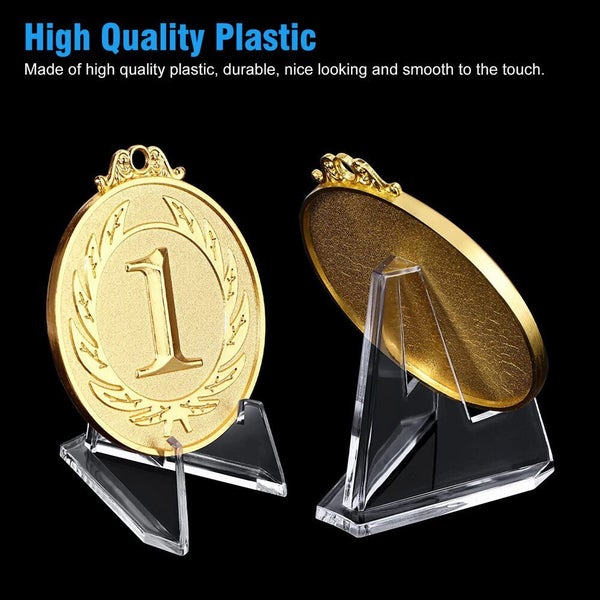 10X Coin Display Stands Paper Card Easel Small Size Medals Holder Clear Carousel 1