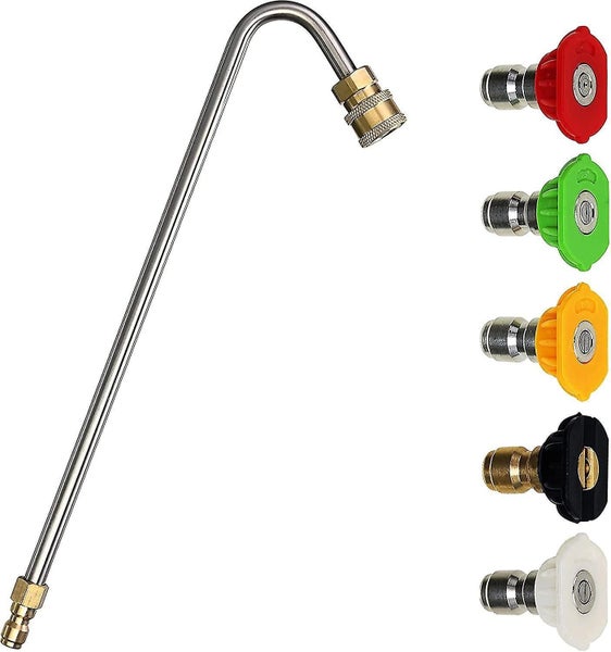 Gutter Pressure Washer, Angled Extension Wand For Gutter Cleaning, 5 Nozzle Tips Carousel 1
