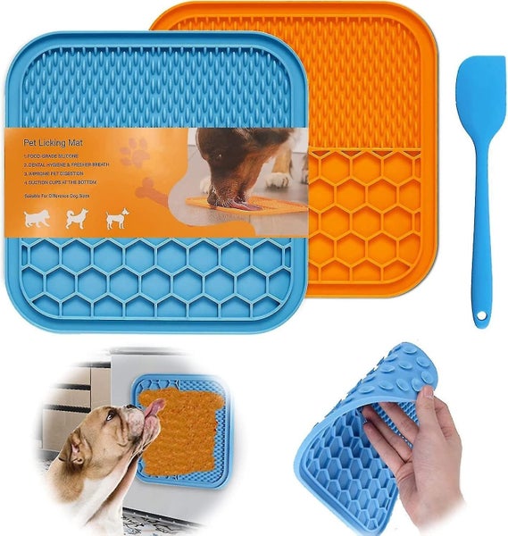Dog Licking Mat Set - 2 Pieces with Silicone Spatula and Suction Cups for Care a Carousel 1