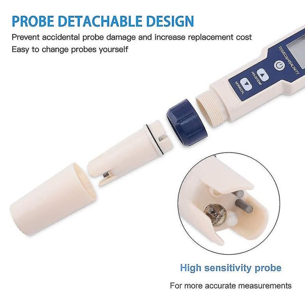 5-in-1 Electronic Ph Meter, Measure Ph & Tds & Ec Salinity & Temperature Water Q Carousel 4