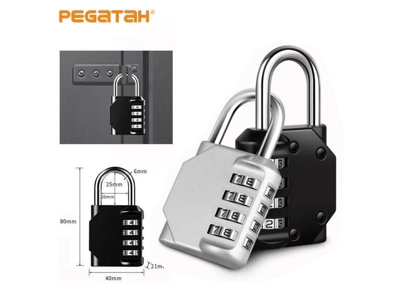 ORIA Padlock Password Locks 4 Digit Waterproof Outdoor Lock For Door Suitcase Carousel 2