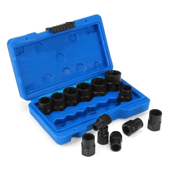 13pcs Bolt Nut Screw Remover Impact Damaged Stud Extractor Twist Deep Socket Carousel 1