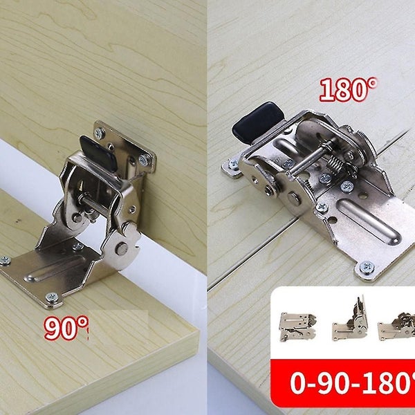 2pcs 0-90-180 Degree -locking Folding Hinge Table Legs Silver Carousel 4