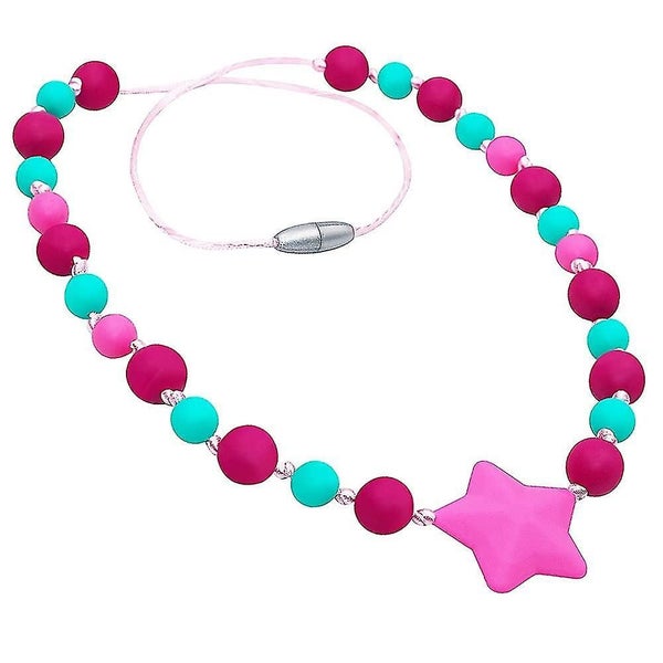 Sensory Chew Necklaces For Girls, Silicone Teething Necklace Beads Carousel 1