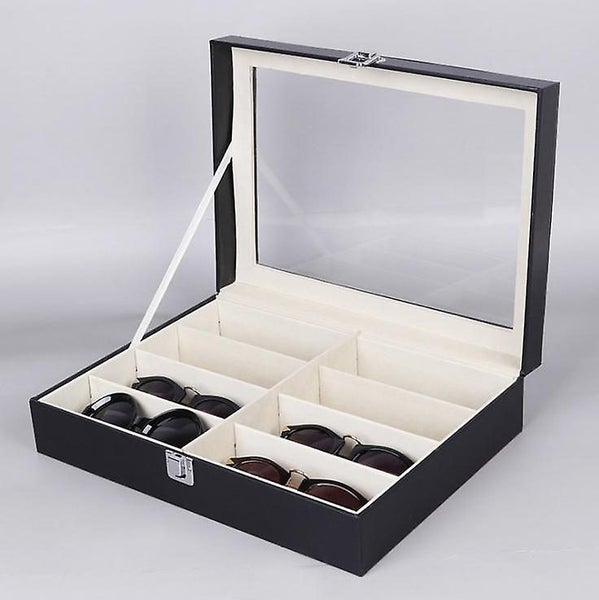 Leather 8 Piece Eyeglasses Storage And Sunglass Glasses Display Drawer Lockable Carousel 1