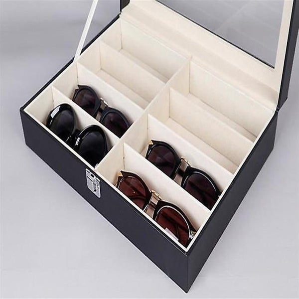 Leather 8 Piece Eyeglasses Storage And Sunglass Glasses Display Drawer Lockable Carousel 3